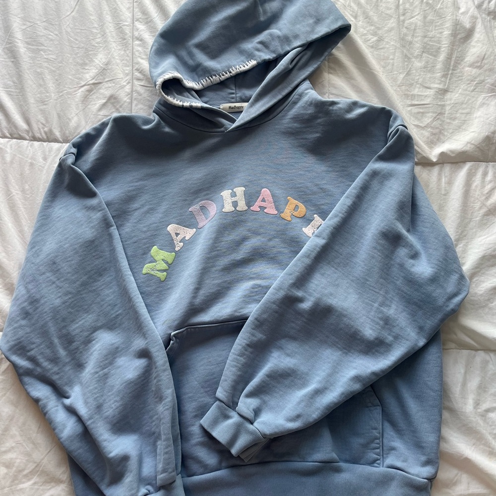 Madhappy Blue Hoodie with Multicolor Logo